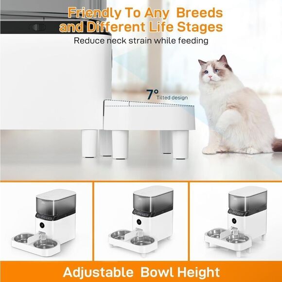 Automatic Cat Feeders, Smart Timed Automatic Dog Feeder, HD Camera Voice - Picture 4 of 9